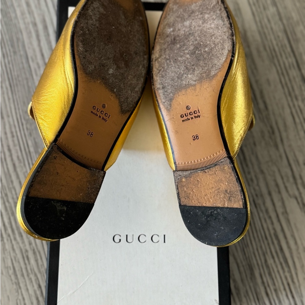 Gucci Gold Women's Mules - Picture 5 of 5